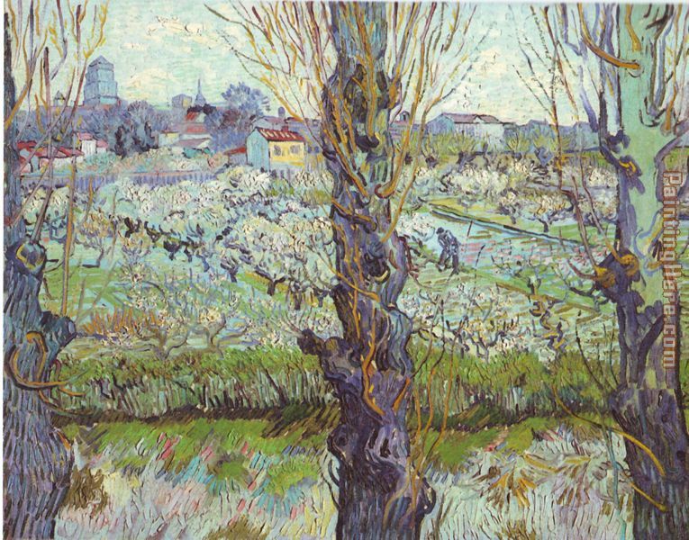 View of Arles Flowering Orchards painting - Vincent van Gogh View of Arles Flowering Orchards art painting